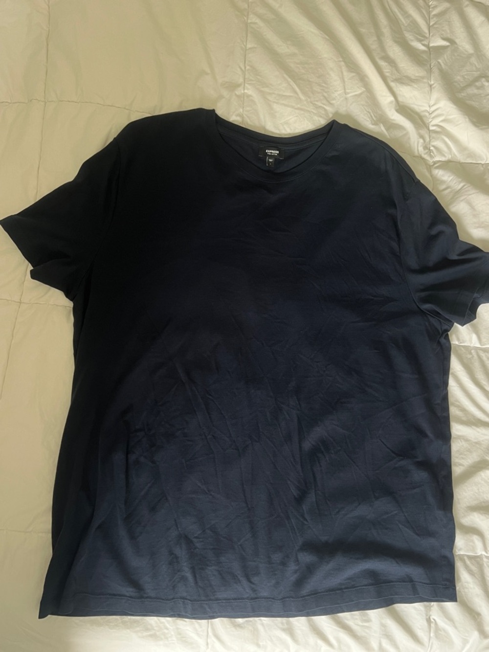 Express 100% Cotton Men's Short Sleeve Crew Tee - Navy Blue